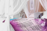 Bible Verses Premium Mink Sherpa Blanket - Prayer for Provision & Protection ~Psalm 23:1-6~ (Design: Misty 3)