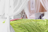 Bible Verses Premium Mink Sherpa Blanket - Prayer for Protection ~Psalm 91:9-16~ (Design: Leaf 1)