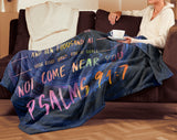 Bible Verses Premium Mink Sherpa Blanket - It Shall Not Come Near You ~Psalm 91:7~ Design 6