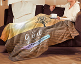 Bible Verses Premium Sherpa Mink Blanket - Let There Be Light ~Genesis 1:3~
