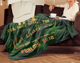 Bible Verses Premium Mink Sherpa Blanket - No Evil Shall Befall You ~Psalm 91:10~ Design 4