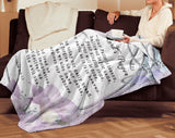 Bible Verses Premium Mink Sherpa Blanket - Lord's Prayer ~Matthew 6:9-13~ (Design: Flower Frame 3)