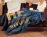 Bible Verses Premium Mink Sherpa Blanket - Take Refuge Under His Wings ~Psalm 91:4~ Design 4