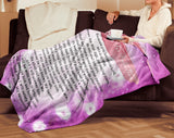 Bible Verses Premium Mink Sherpa Blanket - Prayer for Protection ~Psalm 91:9-16~ (Design: Misty 3)