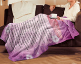 Bible Verses Premium Mink Sherpa Blanket - Prayer for Protection ~Psalm 91:1-8~ (Design: Misty 3)