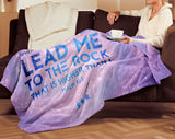 Bible Verses Premium Mink Sherpa Blanket - Lead Me To The Rock ~Psalm 61:2~ Design 12