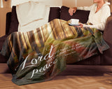 Bible Verses Premium Sherpa Mink Blanket - The Lord Will Fight For You ~Exodus 14:14~