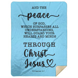Typography Premium Sherpa Mink Blanket - Guard Your Heart Through Christ Jesus ~Philippians 4:7~