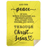 Typography Premium Sherpa Mink Blanket - Guard Your Heart Through Christ Jesus ~Philippians 4:7~