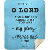 Typography Premium Sherpa Mink Blanket - The Lord Is My Shield ~Psalm 3:3~
