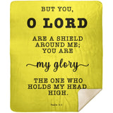 Typography Premium Sherpa Mink Blanket - The Lord Is My Shield ~Psalm 3:3~