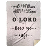 Typography Premium Sherpa Mink Blanket - Lord Make Me Dwell In Safety ~Psalm 4:8~
