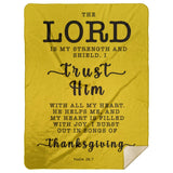 Typography Premium Sherpa Mink Blanket - The Lord Is My Strength & My Shield ~Psalm 28:7~