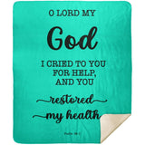 Typography Premium Sherpa Mink Blanket - O Lord My God, You Healed Me ~Psalm 30:2~