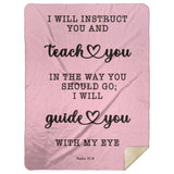 Typography Premium Sherpa Mink Blanket - My Lord My Guide ~Psalm 32:8~