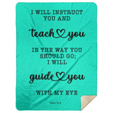 Typography Premium Sherpa Mink Blanket - My Lord My Guide ~Psalm 32:8~