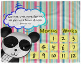 Cozy Plush Baby Milestone Blanket - God Has Great Plans For Me ~Jeremiah (Design: Panda 1)
