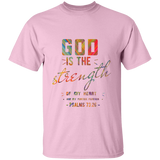 Bible Verse Men 5.3 oz. T-Shirt - "Psalm 73:26" Design 6 - Meditate Healing Christian Store