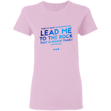 Bible Verses Ladies' 5.3 oz. T-Shirt - "Psalms 61:2" Design 12 - Meditate Healing Christian Store