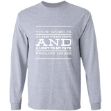 Bible Verse Unisex Long Sleeve T-Shirt - Your Word Is Light To My Path ~Psalm 119:105~ Design 11