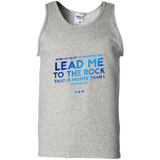 Bible Verse Men 100% Cotton Tank Top - "Psalm 61:2" Design 12 - Meditate Healing Christian Store