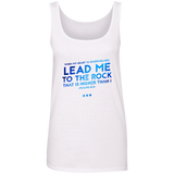 Bible Verses Ladies' 100% Ringspun Cotton Tank Top - "Psalm 61:2" Design 12 - Meditate Healing Christian Store