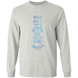 Bible Verse Ladies' Cotton Long Sleeve T-Shirt - Lead Me To The Rock That Is Higher Than I ~Psalms 61:2~ Design 2