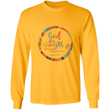 Bible Verse Long Sleeve Ultra Cotton T-Shirt - God Is The Strength Of My Heart ~Psalm 73:26~ Design 9
