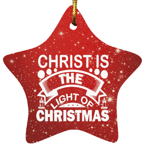 Durable MDF High-Gloss Christmas Ornament: Christ Is The Light Of Christmas (Design: Star-Red)