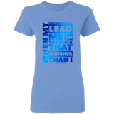 Bible Verses Ladies' 5.3 oz. T-Shirt - "Psalm 61:2" Design 20 - Meditate Healing Christian Store