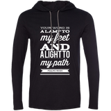 Bible Verse Men Long Sleeve T-Shirt Hoodie - "Psalm 119:105" Design 15 (White Font) - Meditate Healing Christian Store