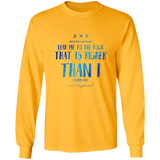 Bible Verse Ladies' Cotton Long Sleeve T-Shirt - Lead Me To The Rock That Is Higher Than I ~Psalms 61:2~ Design 11