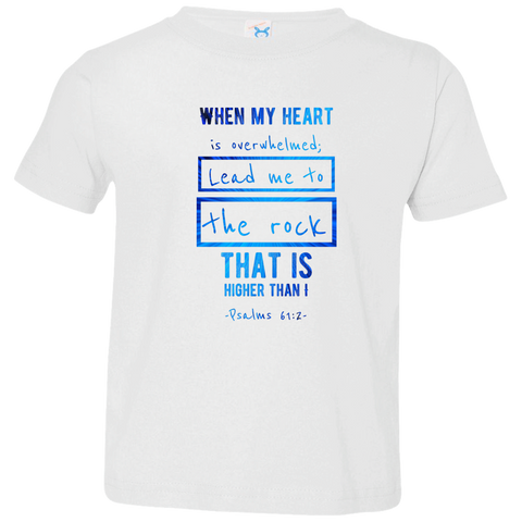 Bible Verse Toddler Jersey T-Shirt - "Psalms 61:2" Design 5 - Meditate Healing Christian Store