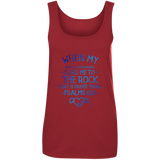 Bible Verses Ladies' 100% Ringspun Cotton Tank Top - "Psalm 61:2" Design 17 - Meditate Healing Christian Store