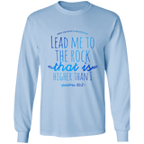 Bible Verse Long Sleeve Ultra Cotton T-Shirt - "Psalm 61:2" Design 7 - Meditate Healing Christian Store