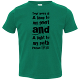 Bible Verse Toddler Jersey T-Shirt - "Psalm 119:105" Design 6 (Black Font) - Meditate Healing Christian Store