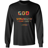 Bible Verse Long Sleeve Ultra Cotton T-Shirt - God Is The Strength Of My Heart ~Psalm 73:26~ Design 11