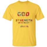 Bible Verse Men 5.3 oz. T-Shirt - "Psalm 73:26" Design 11 - Meditate Healing Christian Store