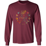 Bible Verse Long Sleeve Ultra Cotton T-Shirt - God Is The Strength Of My Heart ~Psalm 73:26~ Design 14