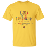 Bible Verse Men 5.3 oz. T-Shirt - "Psalm 73:26" Design 12 - Meditate Healing Christian Store