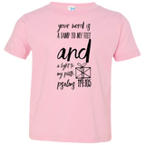 Bible Verse Toddler Jersey T-Shirt - "Psalm 119:105" Design 18 (Black Font) - Meditate Healing Christian Store