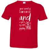 Bible Verse Toddler Jersey T-Shirt - "Psalm 119:105" Design 18 (White Font) - Meditate Healing Christian Store