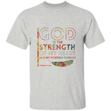 Bible Verse Men 5.3 oz. T-Shirt - "Psalm 73:26" Design 20 - Meditate Healing Christian Store