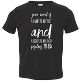 Bible Verse Toddler Jersey T-Shirt - "Psalm 119:105" Design 9 (White Font) - Meditate Healing Christian Store