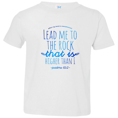 Bible Verse Toddler Jersey T-Shirt - "Psalms 61:2" Design 7 - Meditate Healing Christian Store