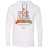 Bible Verse Men Long Sleeve T-Shirt Hoodie - "Psalm 73:26" Design 8 - Meditate Healing Christian Store