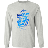 Bible Verse Ladies' Cotton Long Sleeve T-Shirt - Lead Me To The Rock That Is Higher Than I ~Psalms 61:2~ Design 14