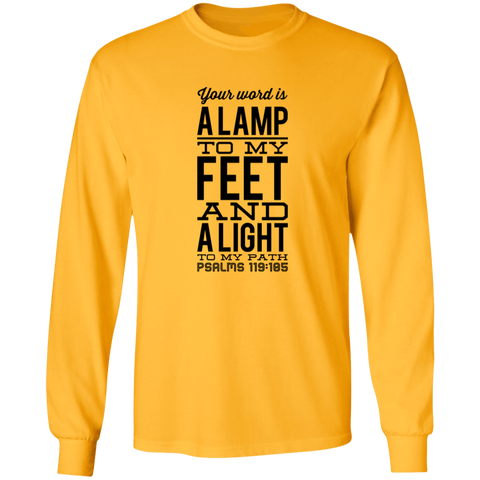 Bible Verse Unisex Long Sleeve T-Shirt - Your Word Is Light To My Path ~Psalm 119:105~ Design 4