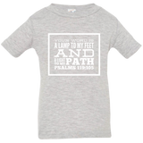 Bible Verse Infant Jersey T-Shirt - "Psalm 119:105" Design 13 (White Font) - Meditate Healing Christian Store