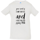Bible Verse Infant Jersey T-Shirt - "Psalm 119:105" Design 9 (Black Font) - Meditate Healing Christian Store